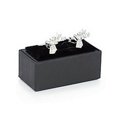 Silver stag cufflinks in a gift box
